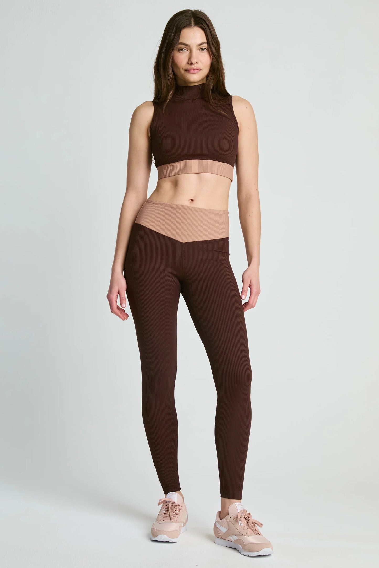 Ribbed Two Tone Dip Legging