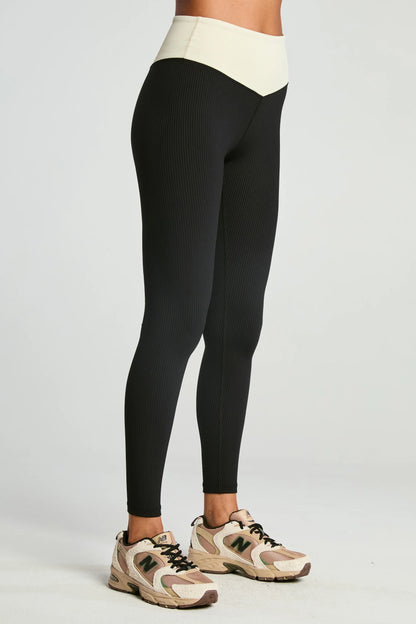 Ribbed Two Tone Dip Legging