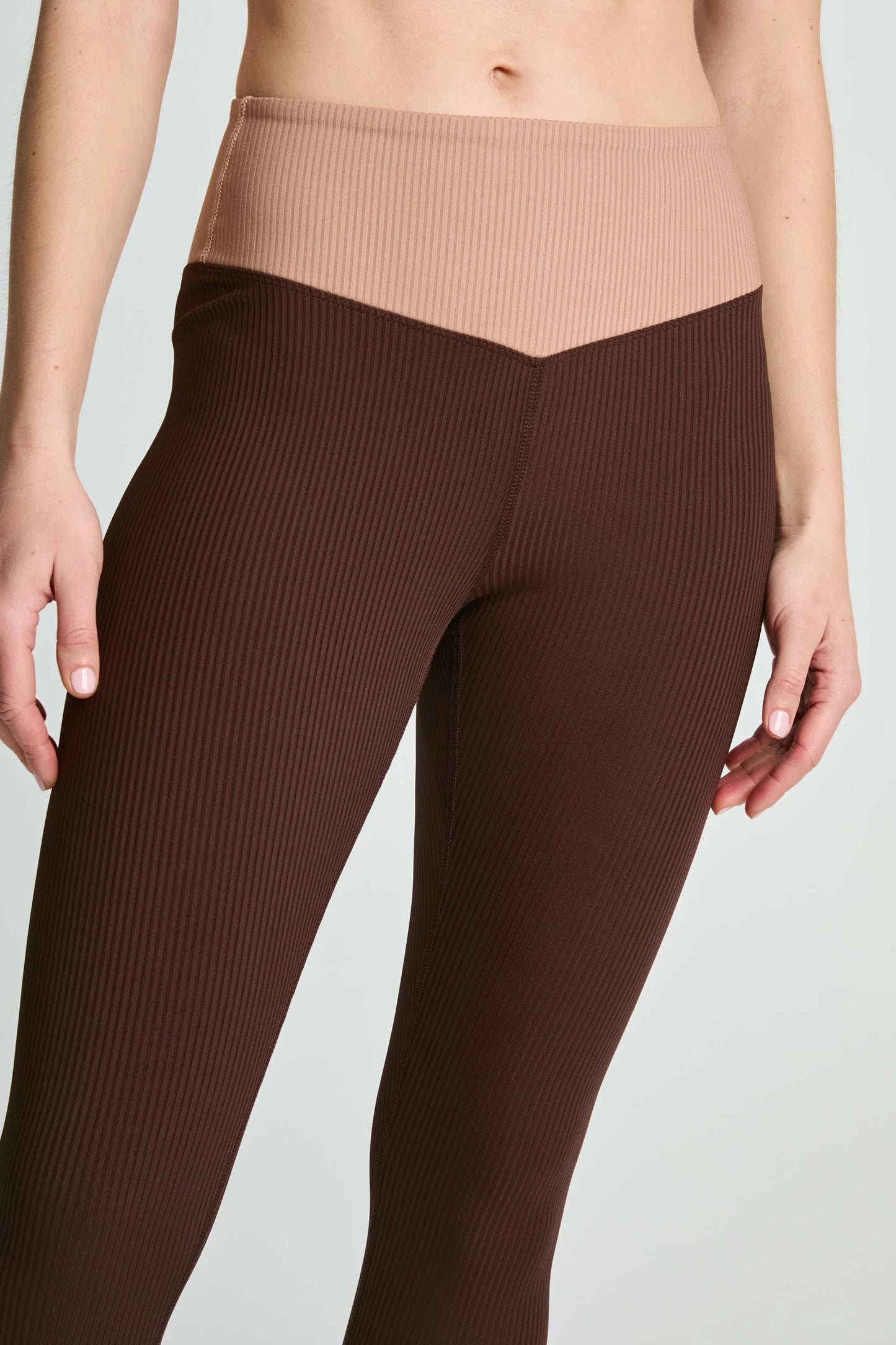 Ribbed Two Tone Dip Legging